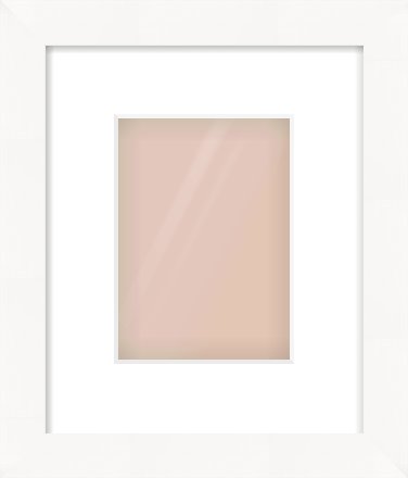 White Flat Frame for 13 × 18cm artwork, with Smooth White Single Mount