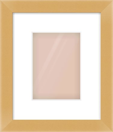 Matte Gold Flat Frame for 13 × 18cm artwork, with Smooth White Single Mount