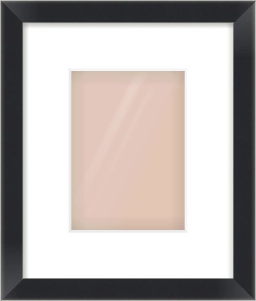 Black/Silver Flat Frame for 13 × 18cm artwork, with Smooth White Single Mount