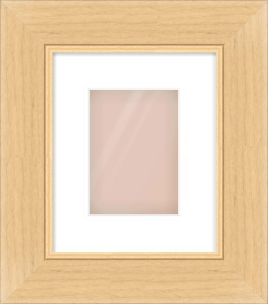 Natural Wood Flat Frame for 13 × 18cm artwork, with Smooth White Single Mount