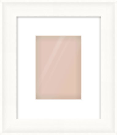 White Spoon Frame for 13 × 18cm artwork, with Smooth White Single Mount