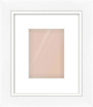 White Reverse Frame for 13 × 18cm artwork, with Smooth White Single Mount