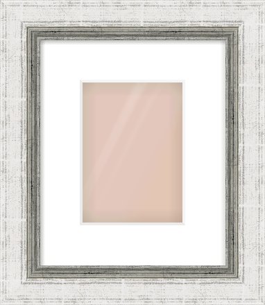 Silver Reverse Frame for 13 × 18cm artwork, with Smooth White Single Mount