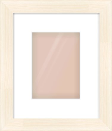 Natural Wood Flat Frame for 13 × 18cm artwork, with Smooth White Single Mount