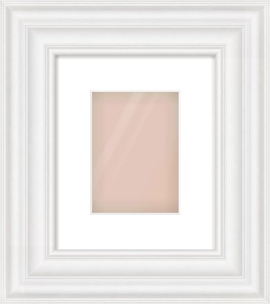 White Spoon Frame for 13 × 18cm artwork, with Smooth White Single Mount