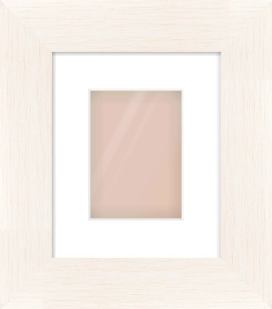Ivory Driftwood Flat Frame for 13 × 18cm artwork, with Smooth White Single Mount