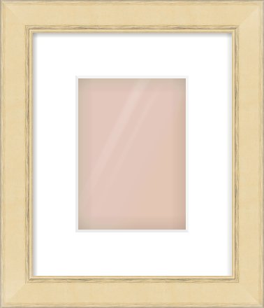 Gold Flat Frame for 13 × 18cm artwork, with Smooth White Single Mount