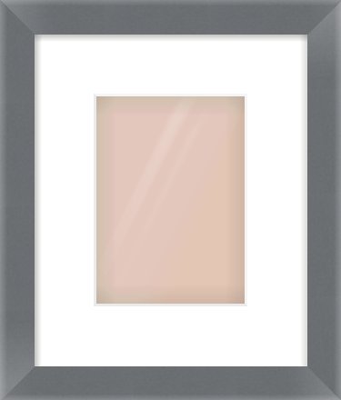 Grey Flat Frame for 13 × 18cm artwork, with Smooth White Single Mount