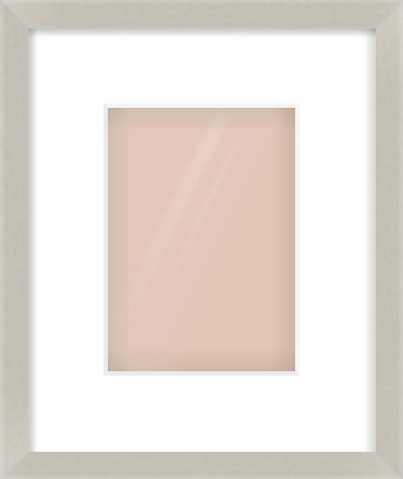 Grey Flat Frame for 13 × 18cm artwork, with Smooth White Single Mount
