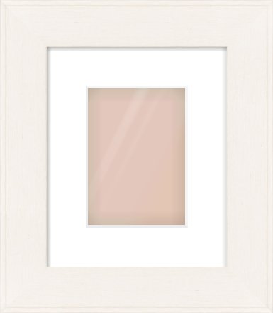 Ivory Flat Frame for 13 × 18cm artwork, with Smooth White Single Mount