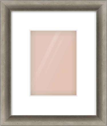 Silver Spoon Frame for 13 × 18cm artwork, with Smooth White Single Mount