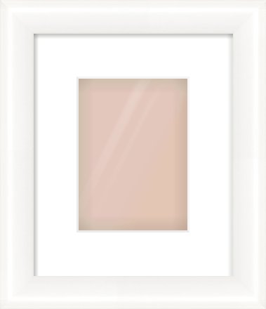 Gloss White Cushion Frame for 13 × 18cm artwork, with Smooth White Single Mount
