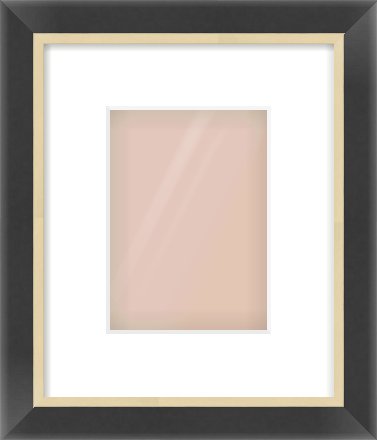 Black/Gold Flat Frame for 13 × 18cm artwork, with Smooth White Single Mount