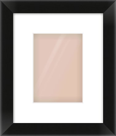 Black Flat Frame for 13 × 18cm artwork, with Smooth White Single Mount