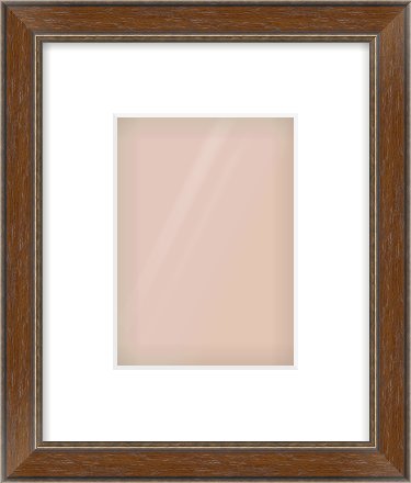 Walnut / Pewter Reverse Frame for 13 × 18cm artwork, with Smooth White Single Mount