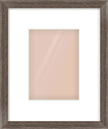 Dark Walnut Flat Frame for 13 × 18cm artwork, with Smooth White Single Mount