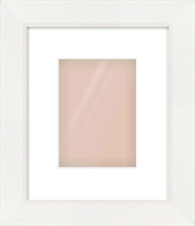 White Beveled Frame for 13 × 18cm artwork, with Smooth White Single Mount