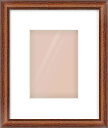 Brown Cushion Frame for 13 × 18cm artwork, with Smooth White Single Mount