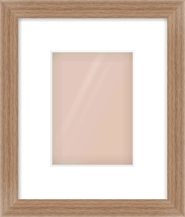 Walnut Flat Frame for 13 × 18cm artwork, with Smooth White Single Mount
