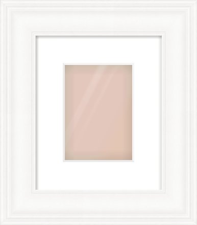 White Scoop Frame for 13 × 18cm artwork, with Smooth White Single Mount
