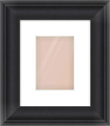 Black Scoop Frame for 13 × 18cm artwork, with Smooth White Single Mount