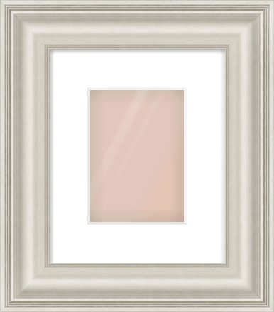 Silver Scoop Frame for 13 × 18cm artwork, with Smooth White Single Mount