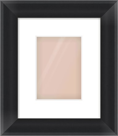 Black Cushion Frame for 13 × 18cm artwork, with Smooth White Single Mount