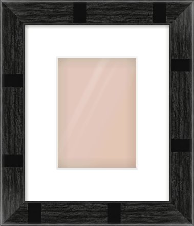 Black Flat Frame for 13 × 18cm artwork, with Smooth White Single Mount