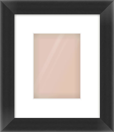 Black Cushioned Bevel Frame for 13 × 18cm artwork, with Smooth White Single Mount
