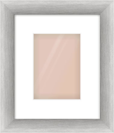 Silver Cushion Frame for 13 × 18cm artwork, with Smooth White Single Mount