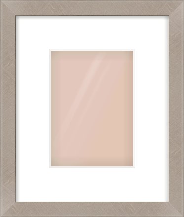 Silver & Black Sided Flat Frame for 13 × 18cm artwork, with Smooth White Single Mount