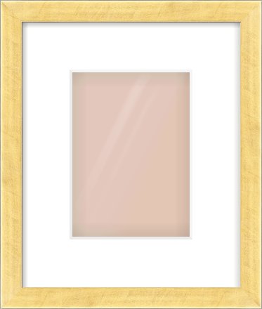 Brushed Gold with Black Sides Flat Frame for 13 × 18cm artwork, with Smooth White Single Mount