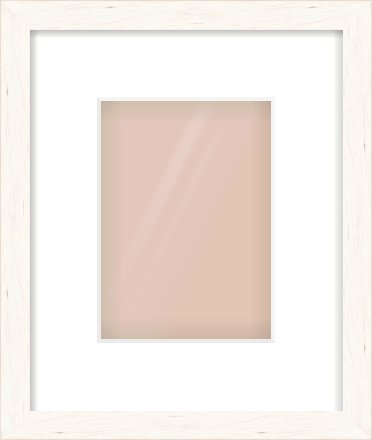 Ivory Flat Frame for 13 × 18cm artwork, with Smooth White Single Mount