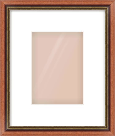 Brown Spoon Frame for 13 × 18cm artwork, with Smooth White Single Mount
