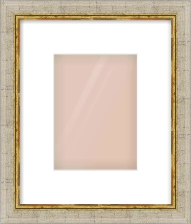 Silver Foil Flat Frame for 13 × 18cm artwork, with Smooth White Single Mount