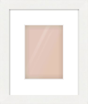 White Flat Frame for 13 × 18cm artwork, with Smooth White Single Mount