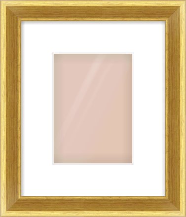 Gold Cushion Frame for 13 × 18cm artwork, with Smooth White Single Mount