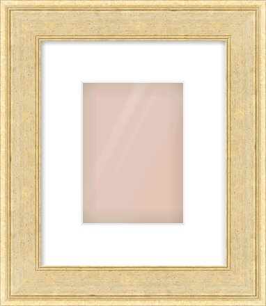 Gold Flat Frame for 13 × 18cm artwork, with Smooth White Single Mount