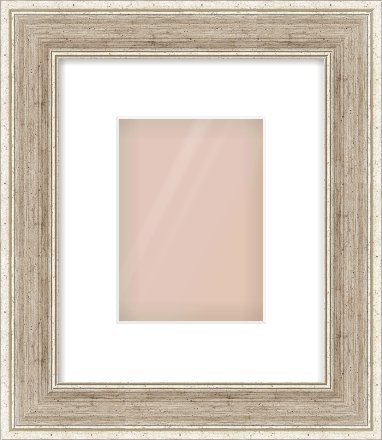 Silver Flat Frame for 13 × 18cm artwork, with Smooth White Single Mount