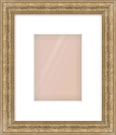 Distressed Gold Dome Frame for 13 × 18cm artwork, with Smooth White Single Mount