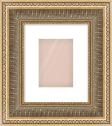 Gold Spoon Frame for 13 × 18cm artwork, with Smooth White Single Mount