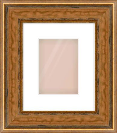 Gold Scoop Frame for 13 × 18cm artwork, with Smooth White Single Mount