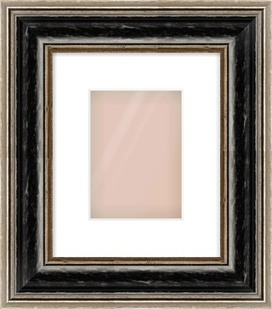 Black & Champagne Silver Spoon Frame for 13 × 18cm artwork, with Smooth White Single Mount