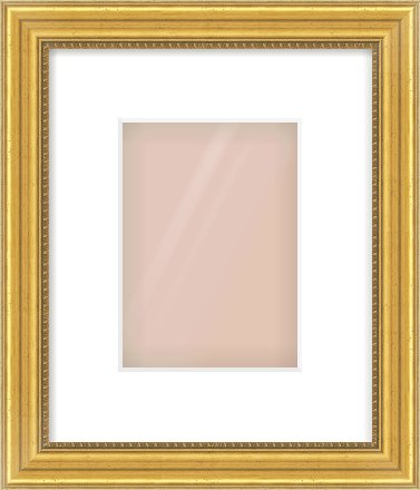 Gold Spoon Frame for 13 × 18cm artwork, with Smooth White Single Mount