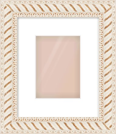 Off White & Gold Dome Frame for 13 × 18cm artwork, with Smooth White Single Mount