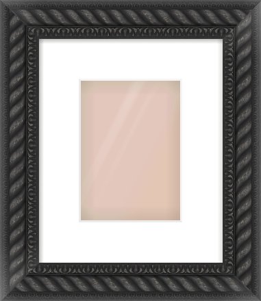 Black/Gold Dome Frame for 13 × 18cm artwork, with Smooth White Single Mount
