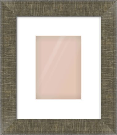 Brushed Pewter Flat Frame for 13 × 18cm artwork, with Smooth White Single Mount