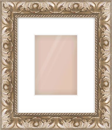 Silver Scoop Frame for 13 × 18cm artwork, with Smooth White Single Mount