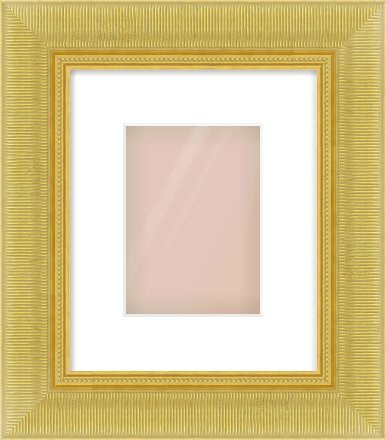 Gold Reverse Frame for 13 × 18cm artwork, with Smooth White Single Mount