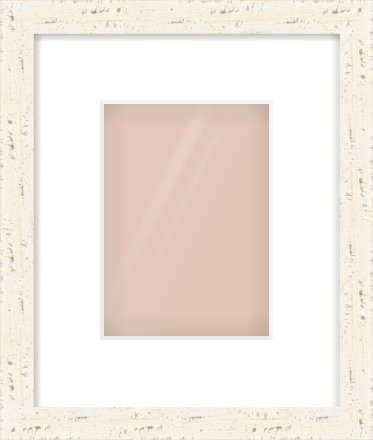 White Flat Frame for 13 × 18cm artwork, with Smooth White Single Mount